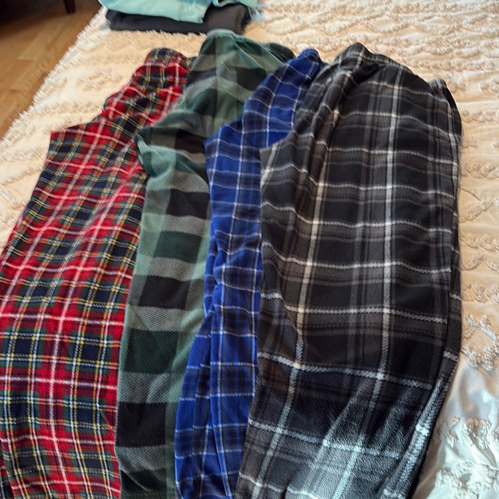 Plaid Flannel Pants Set